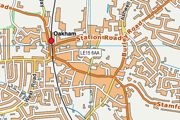 LE15 6AA map - OS VectorMap District (Ordnance Survey)