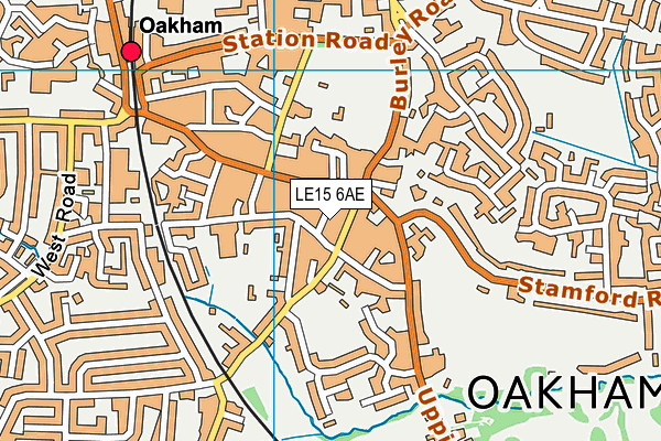 LE15 6AE map - OS VectorMap District (Ordnance Survey)
