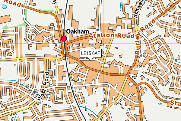 LE15 6AF map - OS VectorMap District (Ordnance Survey)