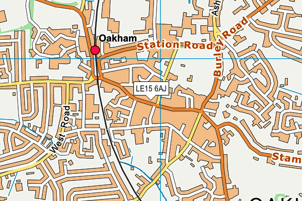 LE15 6AJ map - OS VectorMap District (Ordnance Survey)