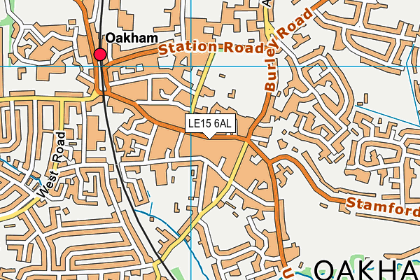 LE15 6AL map - OS VectorMap District (Ordnance Survey)