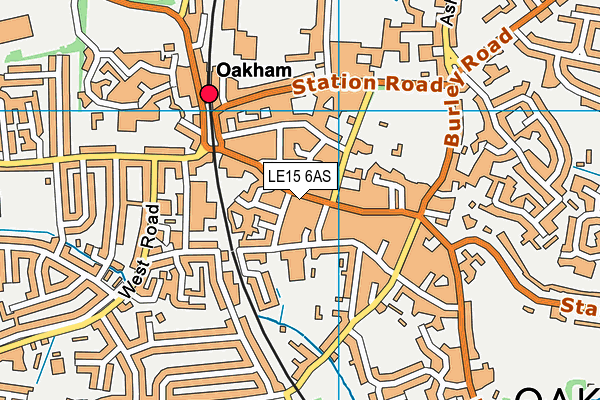 LE15 6AS map - OS VectorMap District (Ordnance Survey)