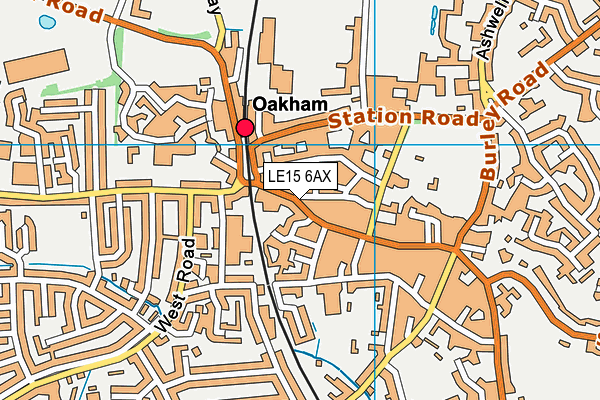 LE15 6AX map - OS VectorMap District (Ordnance Survey)