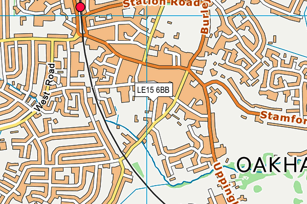 LE15 6BB map - OS VectorMap District (Ordnance Survey)