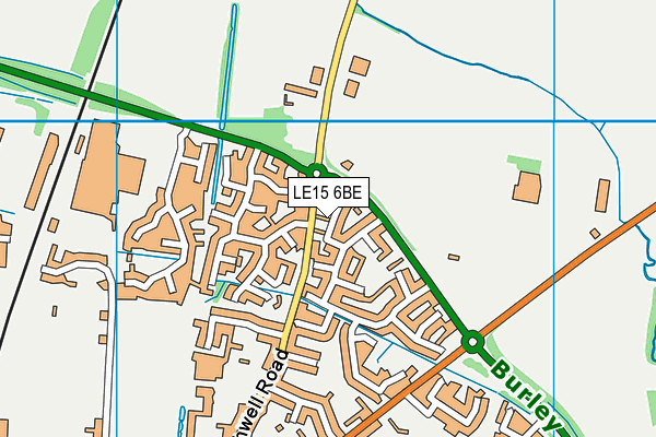 LE15 6BE map - OS VectorMap District (Ordnance Survey)