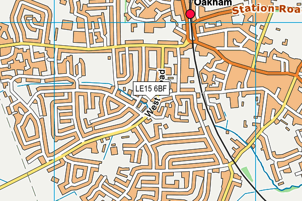 LE15 6BF map - OS VectorMap District (Ordnance Survey)