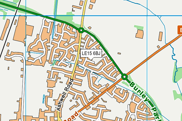 LE15 6BJ map - OS VectorMap District (Ordnance Survey)