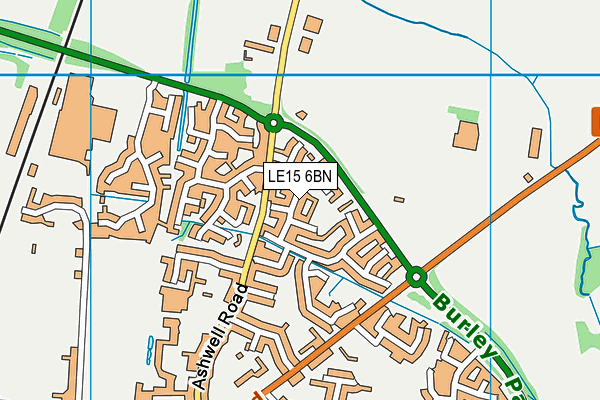 LE15 6BN map - OS VectorMap District (Ordnance Survey)
