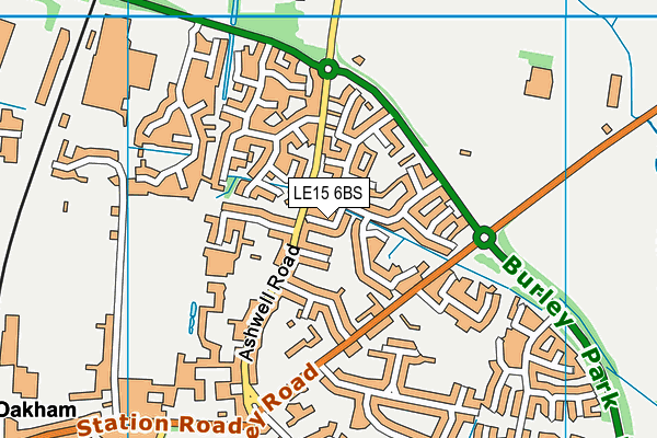 LE15 6BS map - OS VectorMap District (Ordnance Survey)