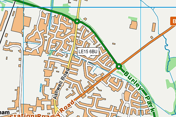 LE15 6BU map - OS VectorMap District (Ordnance Survey)
