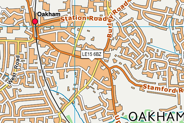 LE15 6BZ map - OS VectorMap District (Ordnance Survey)