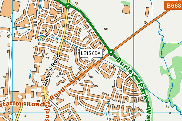 LE15 6DA map - OS VectorMap District (Ordnance Survey)
