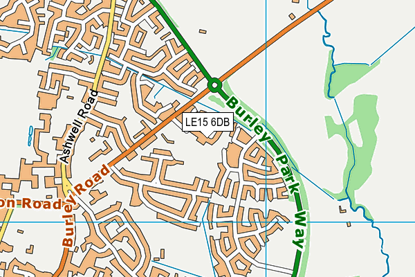 LE15 6DB map - OS VectorMap District (Ordnance Survey)