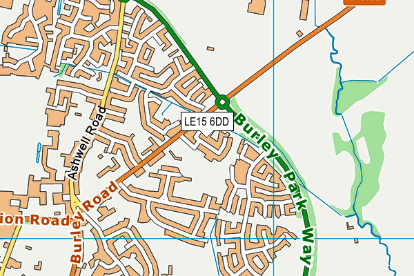 LE15 6DD map - OS VectorMap District (Ordnance Survey)