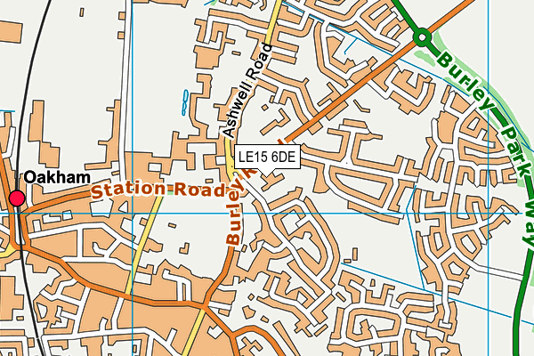 LE15 6DE map - OS VectorMap District (Ordnance Survey)