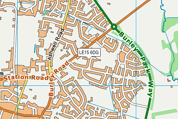 LE15 6DG map - OS VectorMap District (Ordnance Survey)