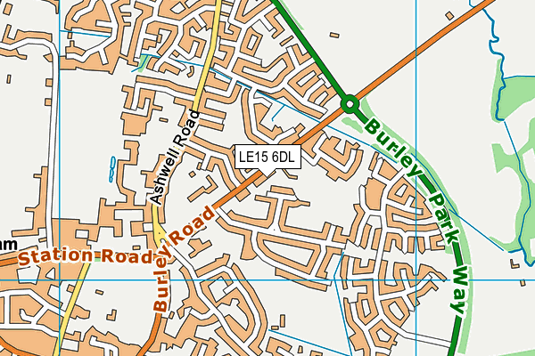 LE15 6DL map - OS VectorMap District (Ordnance Survey)