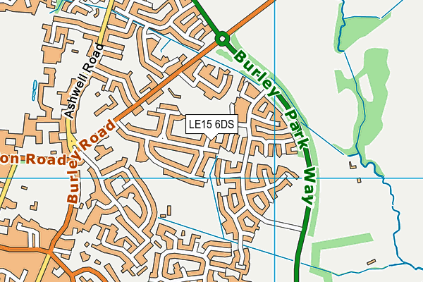 LE15 6DS map - OS VectorMap District (Ordnance Survey)