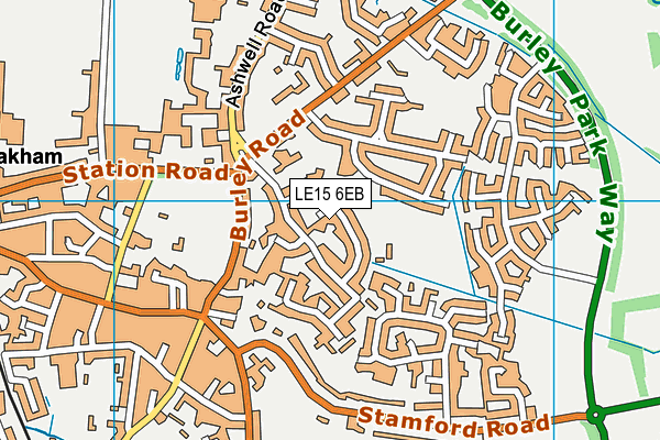 LE15 6EB map - OS VectorMap District (Ordnance Survey)