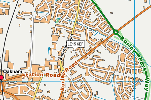 LE15 6EF map - OS VectorMap District (Ordnance Survey)