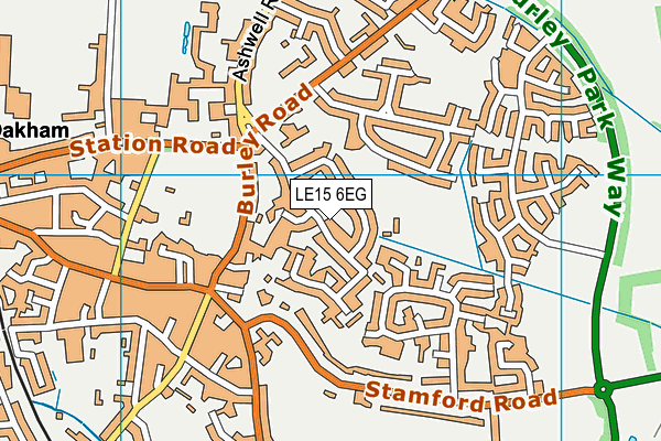 LE15 6EG map - OS VectorMap District (Ordnance Survey)