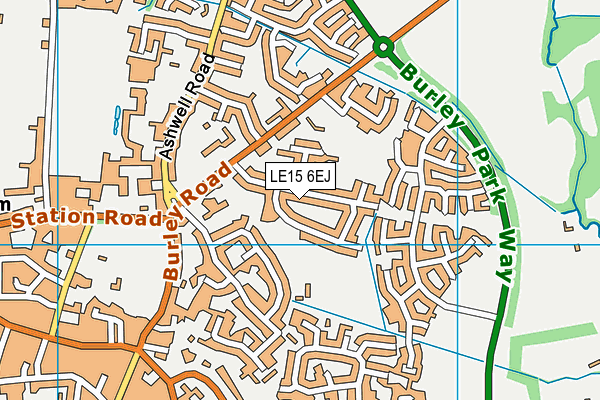 LE15 6EJ map - OS VectorMap District (Ordnance Survey)