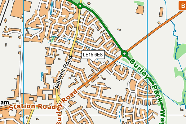 LE15 6ES map - OS VectorMap District (Ordnance Survey)