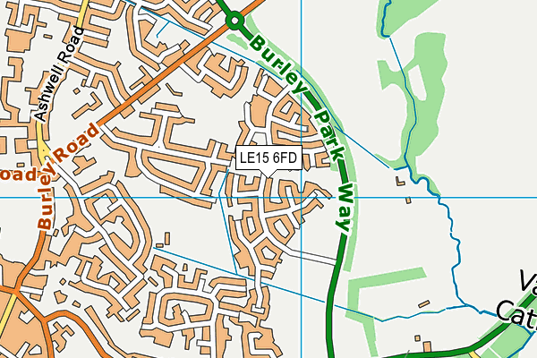 LE15 6FD map - OS VectorMap District (Ordnance Survey)