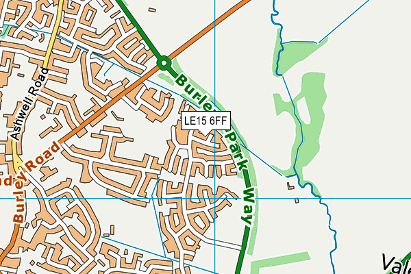 LE15 6FF map - OS VectorMap District (Ordnance Survey)