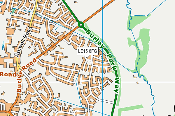 LE15 6FG map - OS VectorMap District (Ordnance Survey)