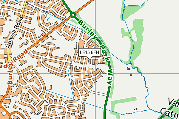 LE15 6FH map - OS VectorMap District (Ordnance Survey)