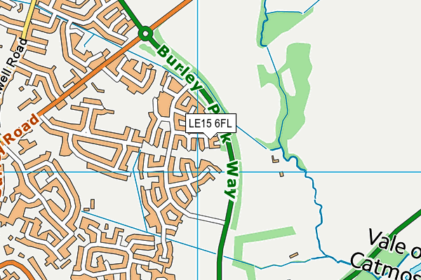 LE15 6FL map - OS VectorMap District (Ordnance Survey)