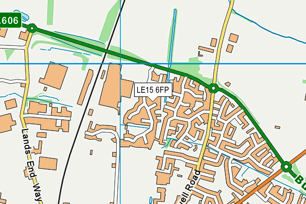 LE15 6FP map - OS VectorMap District (Ordnance Survey)