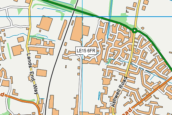 LE15 6FR map - OS VectorMap District (Ordnance Survey)