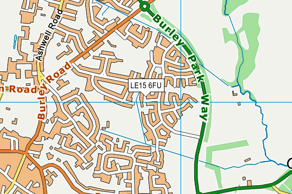LE15 6FU map - OS VectorMap District (Ordnance Survey)
