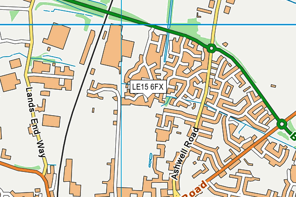 LE15 6FX map - OS VectorMap District (Ordnance Survey)