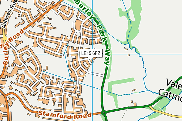 LE15 6FZ map - OS VectorMap District (Ordnance Survey)