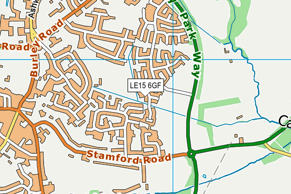 LE15 6GF map - OS VectorMap District (Ordnance Survey)