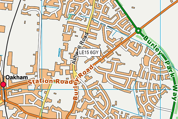 Oakham CofE Primary School map (LE15 6GY) - OS VectorMap District (Ordnance Survey)
