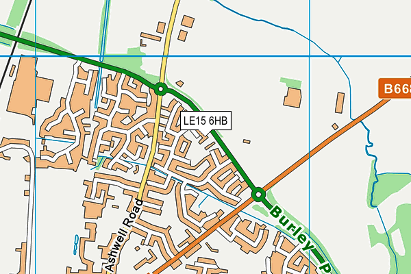LE15 6HB map - OS VectorMap District (Ordnance Survey)