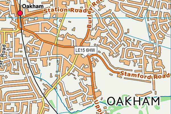 LE15 6HW map - OS VectorMap District (Ordnance Survey)