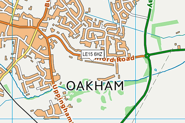 LE15 6HZ map - OS VectorMap District (Ordnance Survey)