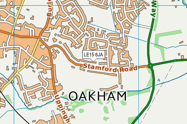 LE15 6JA map - OS VectorMap District (Ordnance Survey)