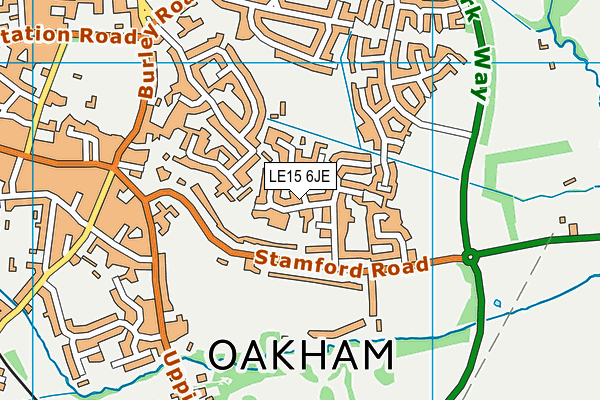 LE15 6JE map - OS VectorMap District (Ordnance Survey)