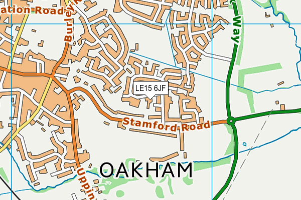 LE15 6JF map - OS VectorMap District (Ordnance Survey)