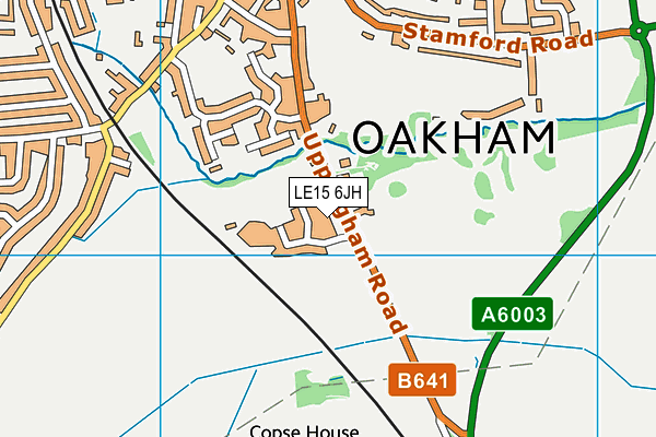 LE15 6JH map - OS VectorMap District (Ordnance Survey)