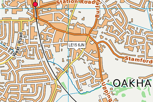 LE15 6JN map - OS VectorMap District (Ordnance Survey)
