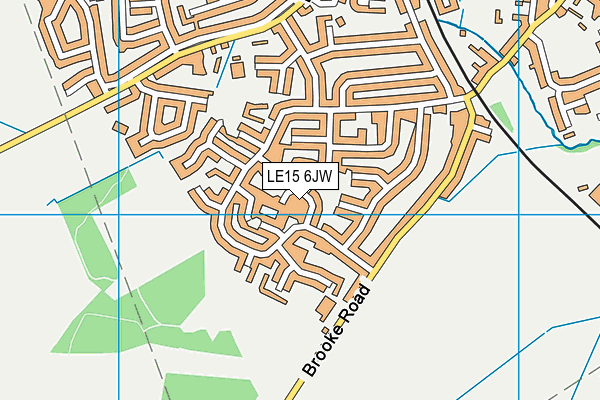 LE15 6JW map - OS VectorMap District (Ordnance Survey)
