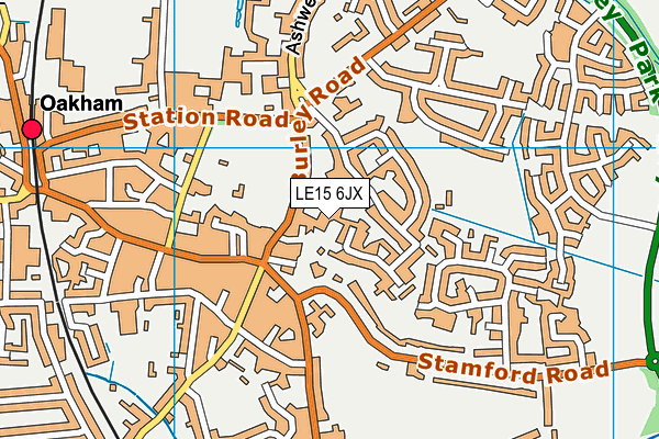 LE15 6JX map - OS VectorMap District (Ordnance Survey)