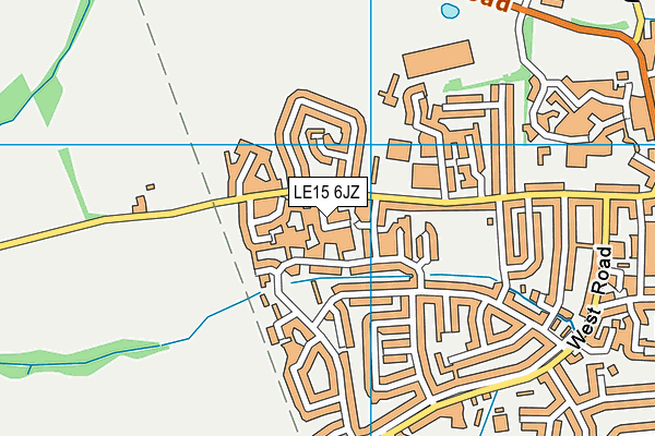 LE15 6JZ map - OS VectorMap District (Ordnance Survey)